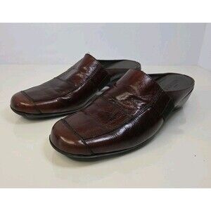 SESTO MEUCCI Patch Work Leather Mules  10M RICH Soft BROWN Leather Comfort Work